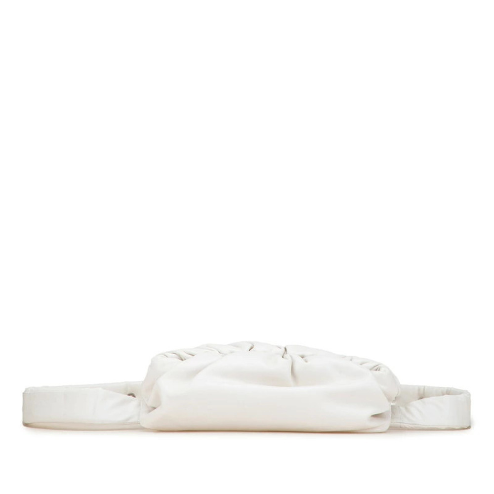 Bottega Veneta The Body Pouch Clutch Bag Waist White Leather Bottega Veneta